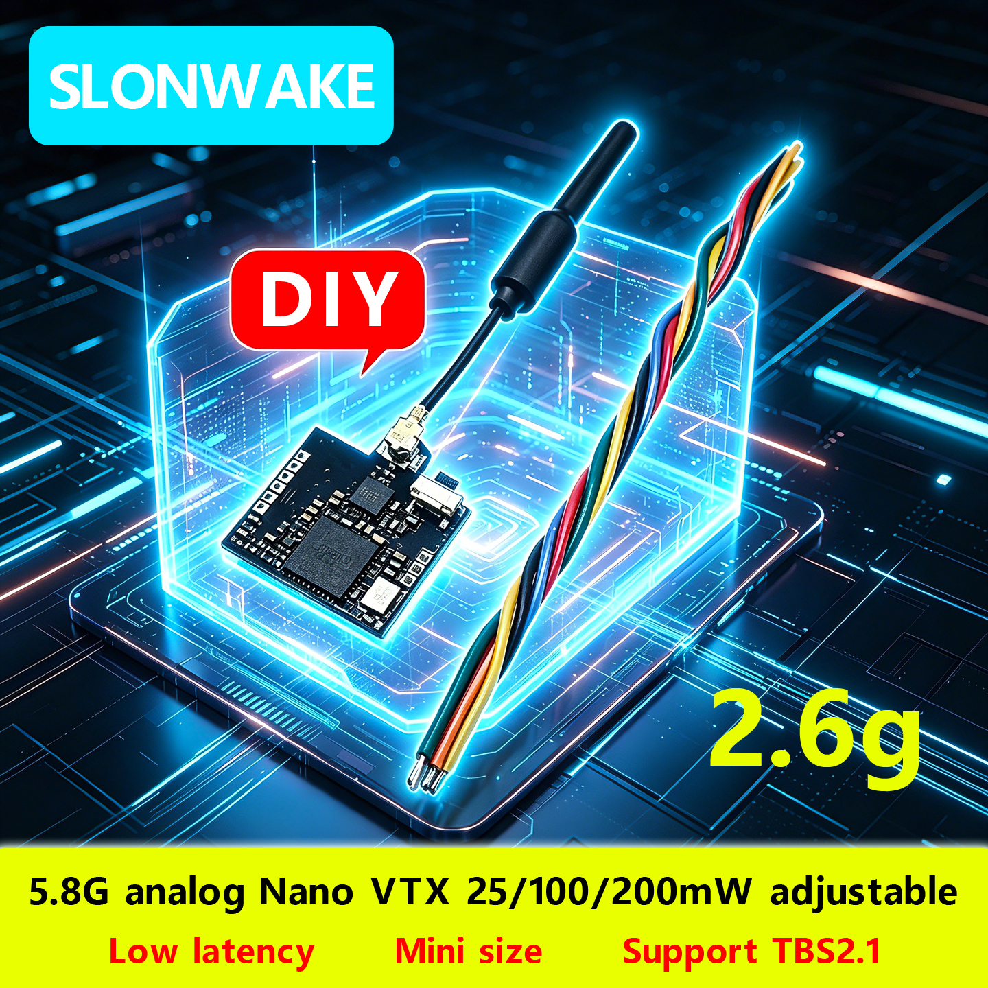 Fpv Drone Receiver - SLONWAKE Nano 5.8G 48CH 200mW Micro