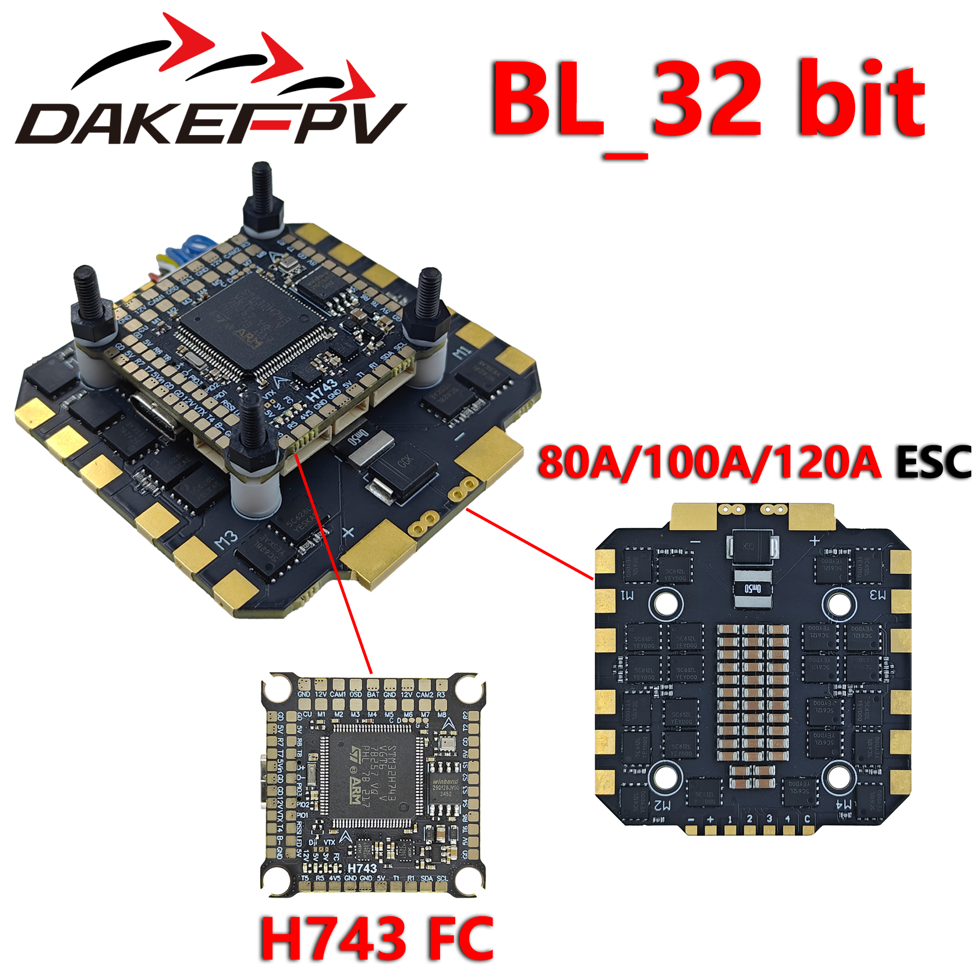 Fpv Drone Battery - DAKEFPV H743 80A/100A/120A 32-bit ESC H743