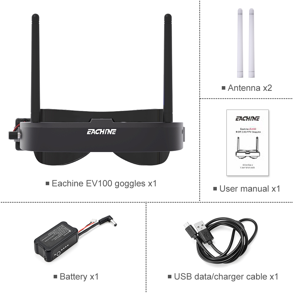 Eachine EV100 720*540 5.8G 72C - Fpv Drone Goggles review and price