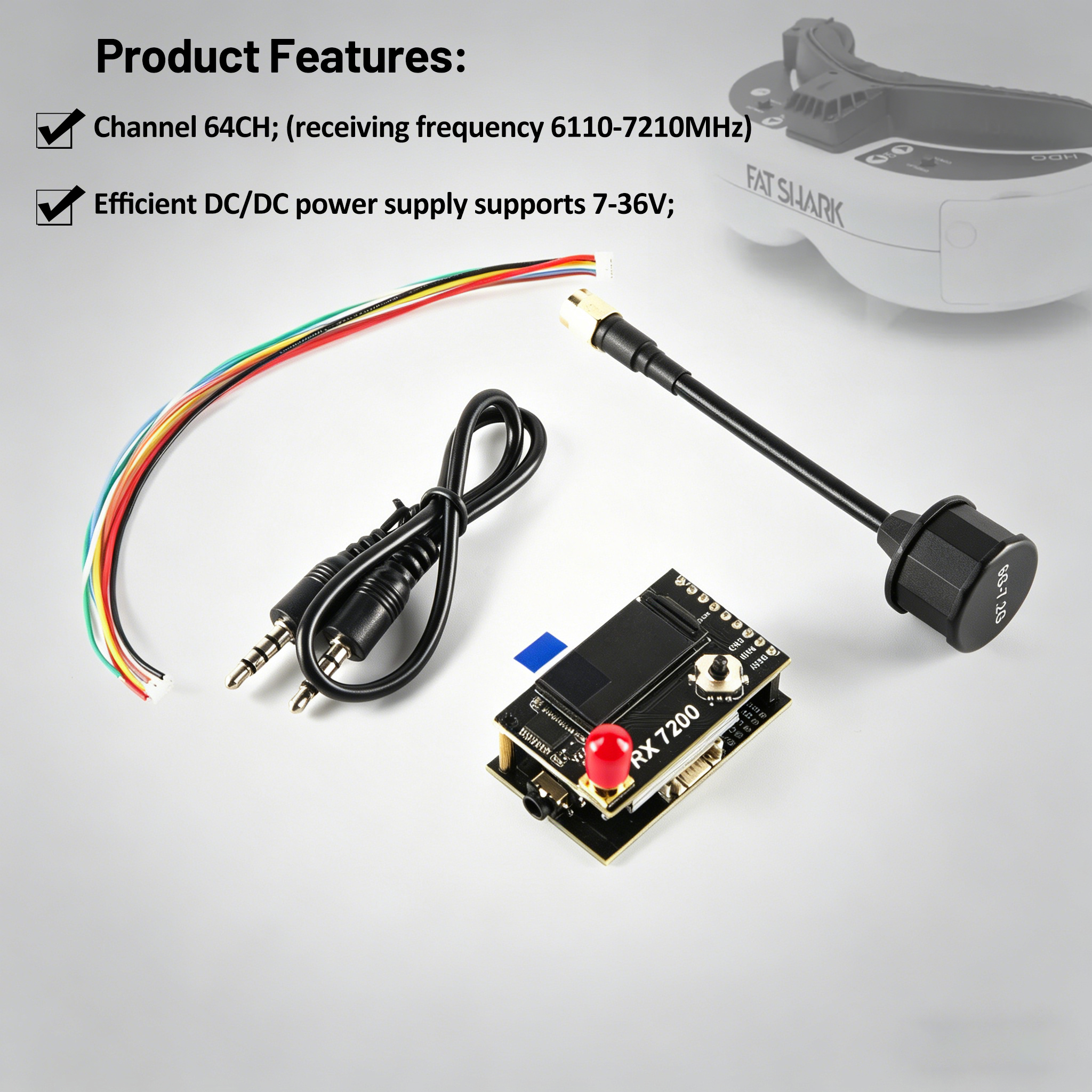 7.2G Video Receiver Module 64- - Fpv Drone Goggles review and price