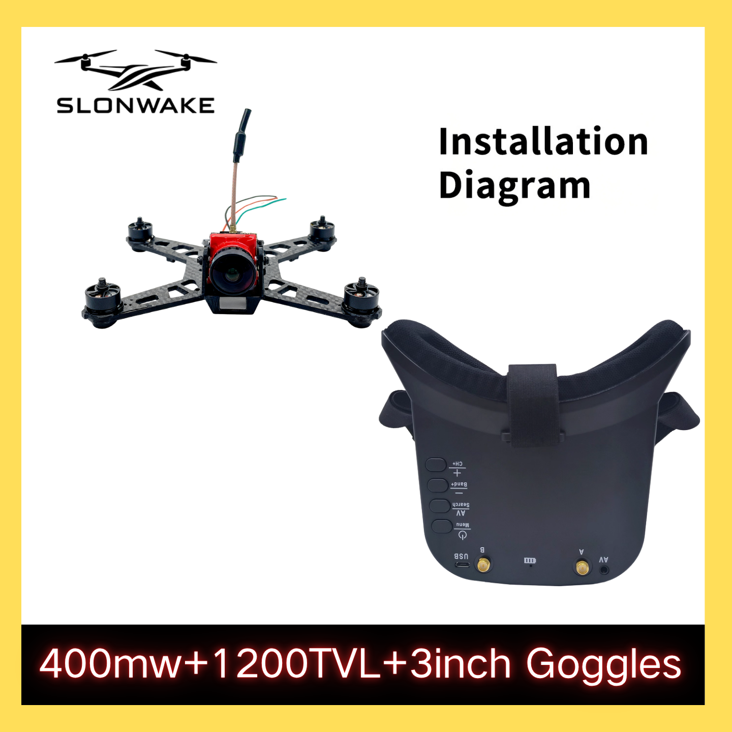 SLONWAKE 5.8G 48CH FPV 400mw V - Fpv Drone Receiver review and price